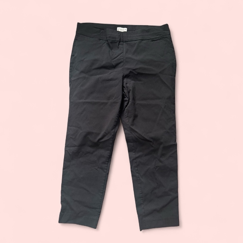🔥3/$15 Ava & Viv plus black pull on straight trousers ankle 1X stretch